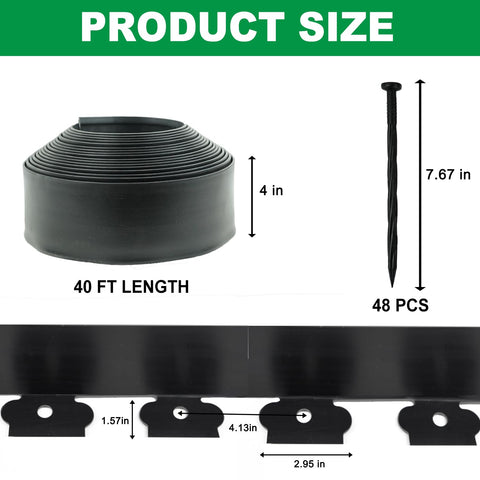 Hugeleaf landscape edging kit with 4-inch border for clean flower beds.