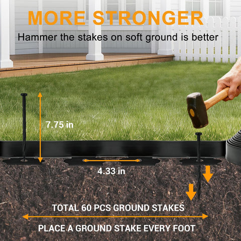Hugeleaf plastic edging with no-dig installation ready for simple assembly.