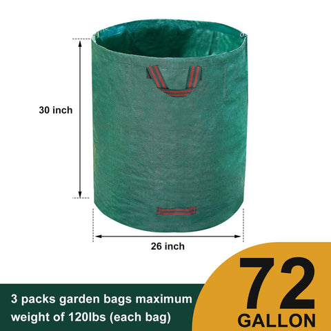Hugeleaf bag with reinforced nylon handles for heavy debris