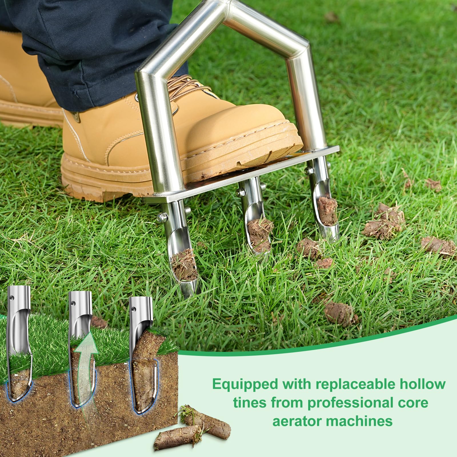 hugeneroy comfort grip handle reduces hand fatigue during aeration