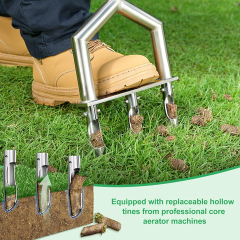 hugeneroy comfort grip handle reduces hand fatigue during aeration