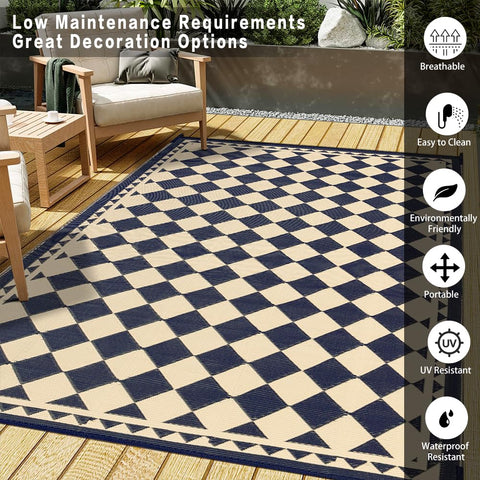 HUGEAR rug with carry bag, easy transport for camping trips and RV stays.