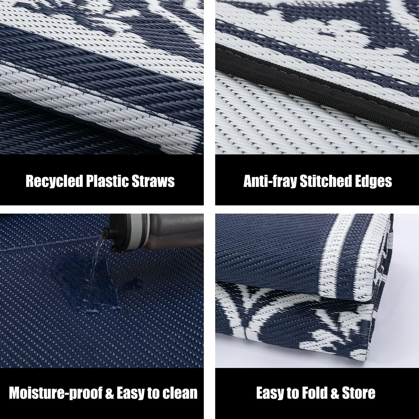 HUGEAR eco friendly plastic straw rug for lawns and play areas
