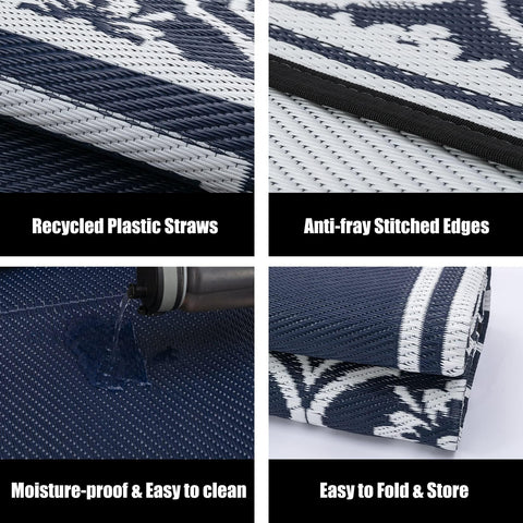HUGEAR eco friendly plastic straw rug for lawns and play areas