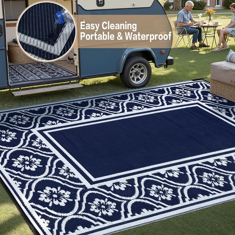 HUGEAR UV stabilized rug maintains color in bright sun