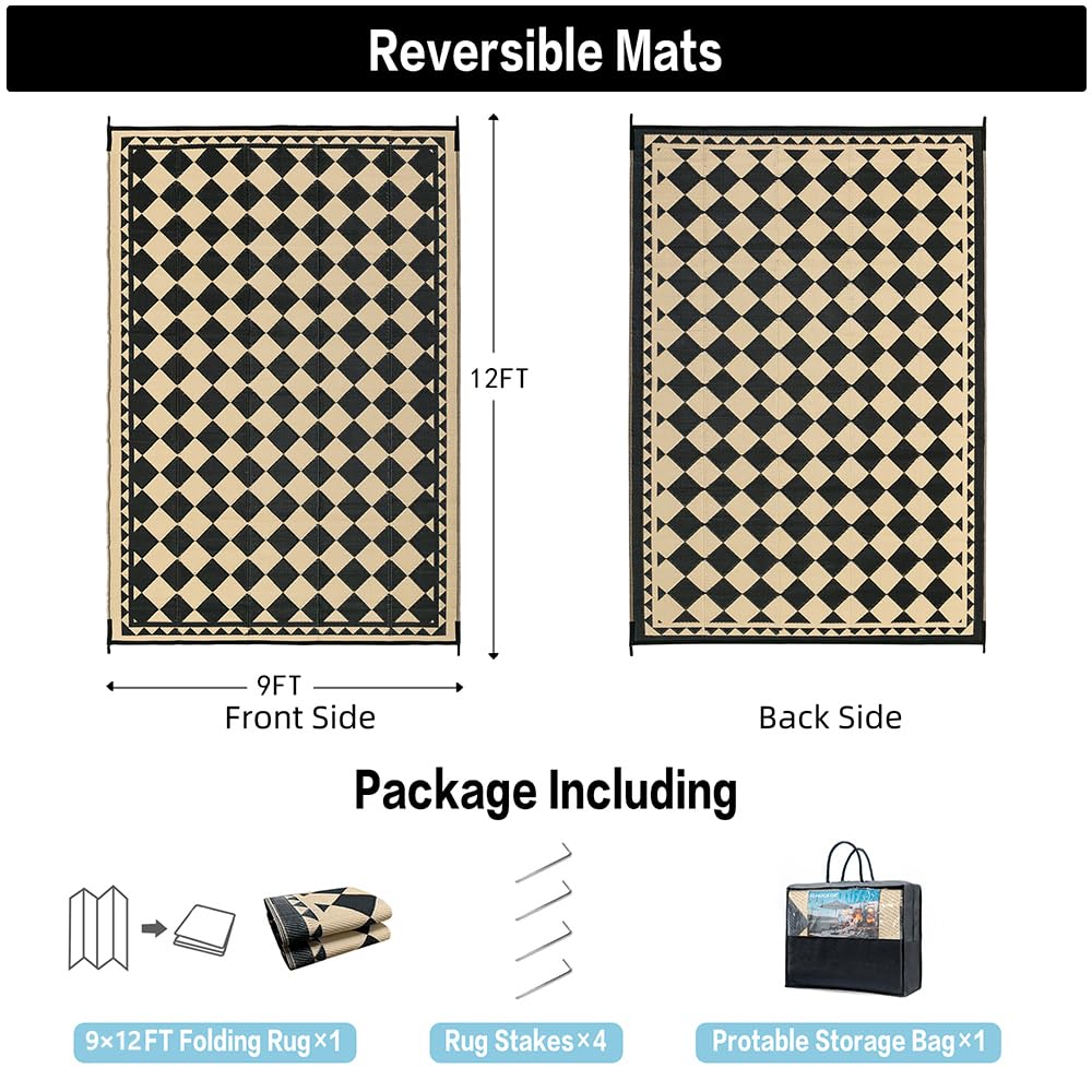 HUGEAR waterproof outdoor rug easy to clean after outdoor wear