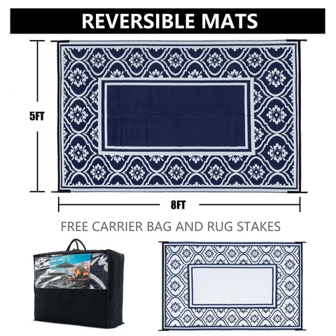 HUGEAR waterproof outdoor rug ready for cleaning after rain or splashes