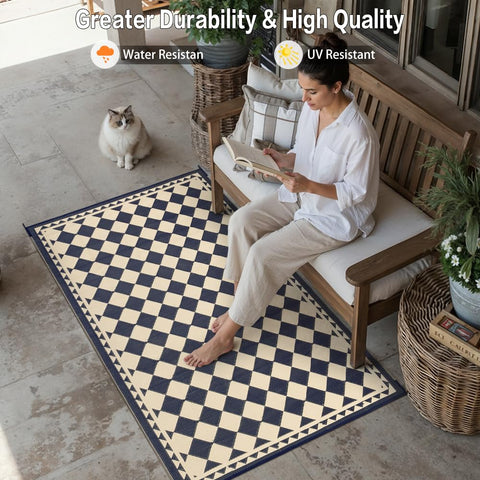 HUGEAR rug with UV protection resists fading in sunlight.