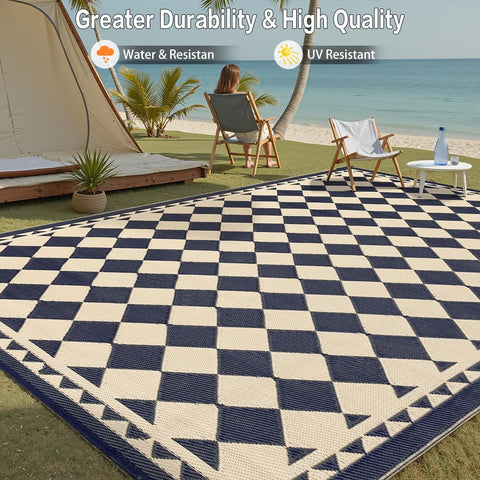 HUGEAR UV-resistant deck rug maintains color under sun