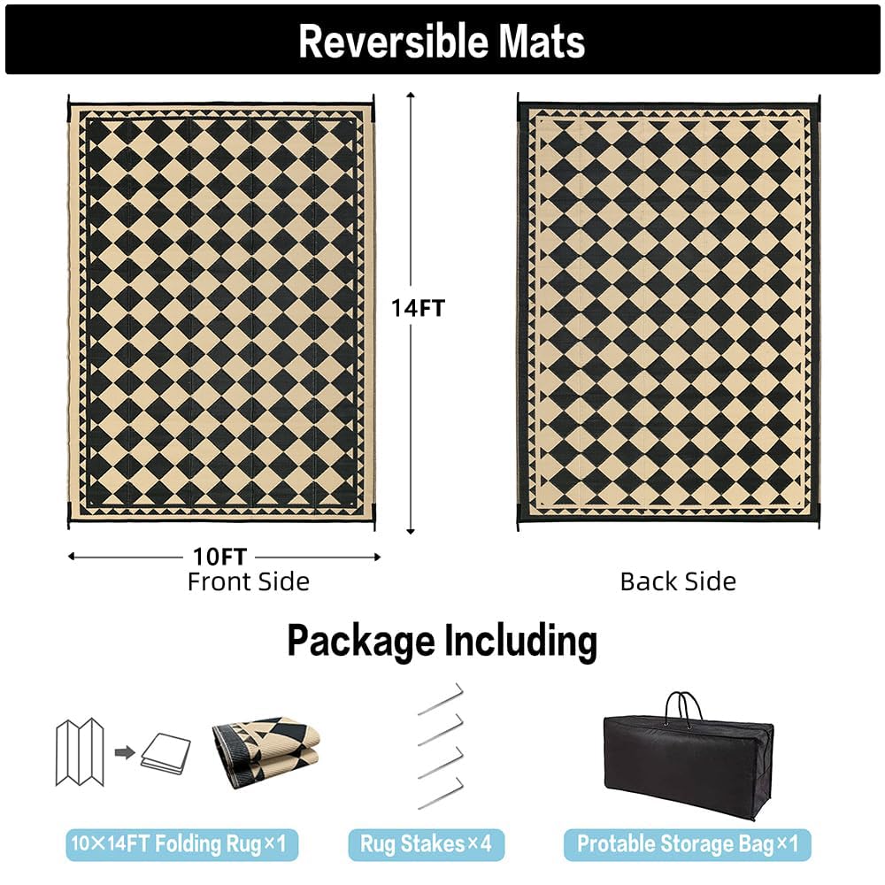 HUGEAR waterproof rug handles rain and spills for camping, picnics, and beach days.
