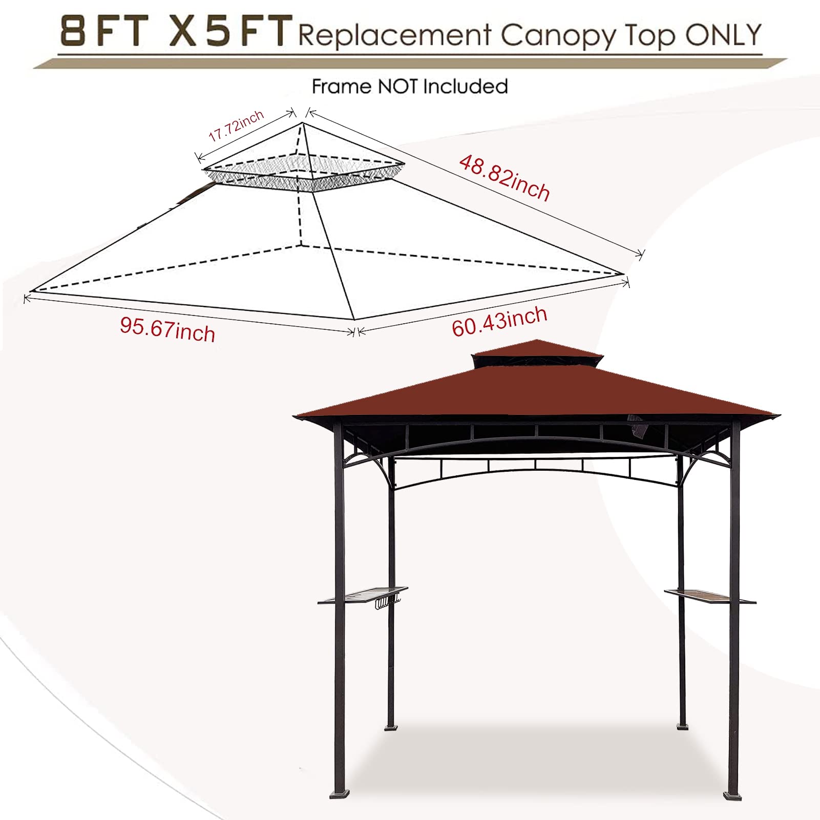 Hugline durable polyester canopy is water-repellent and UV resistant