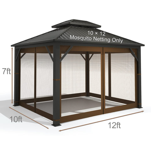 Hugline gazebo netting four-panel zipper view for easy access.
