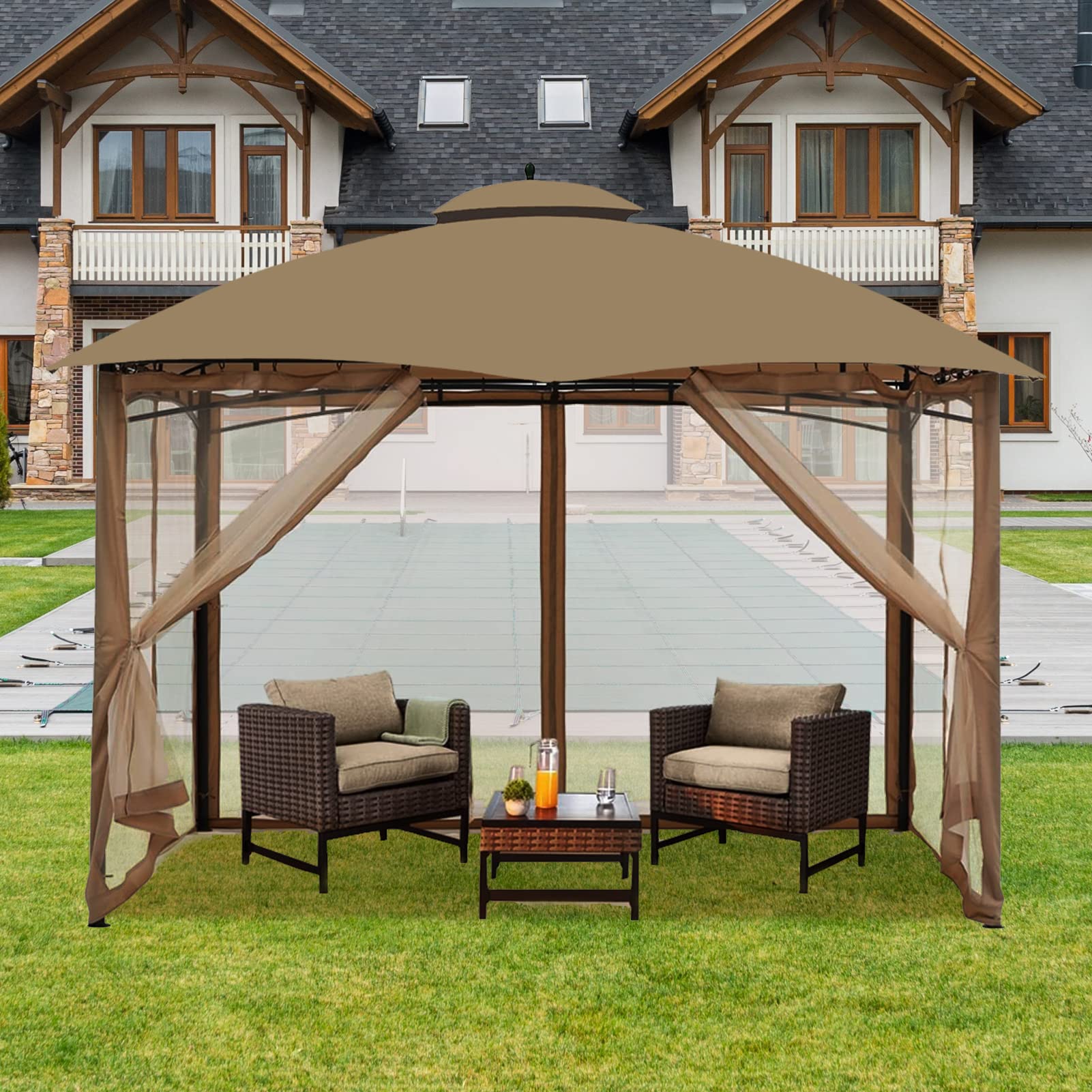 Hugline Gazebo Netting is easy to install with included hardware.