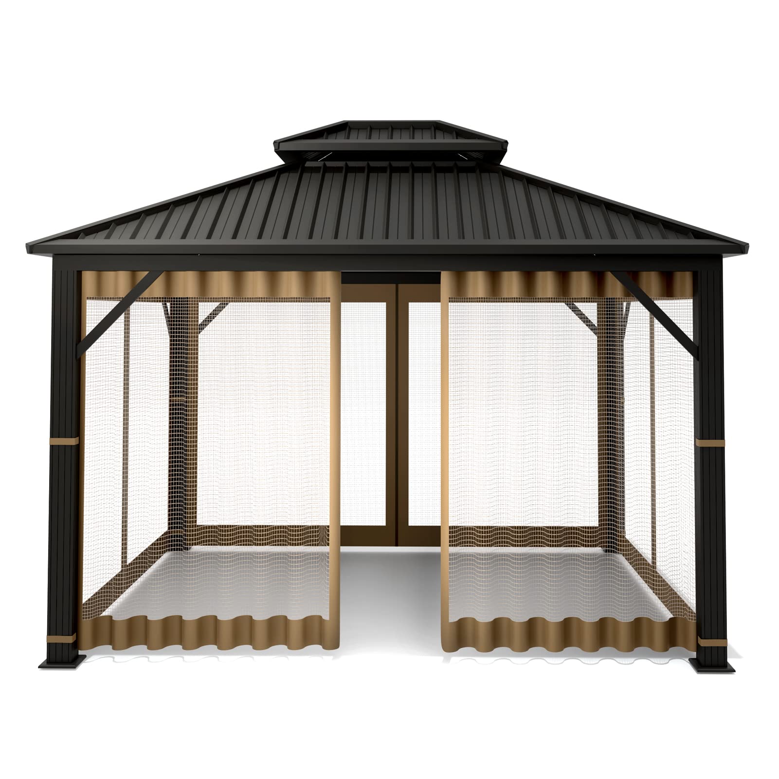 Hugline Gazebo Netting includes hooks for quick installation on a gazebo.