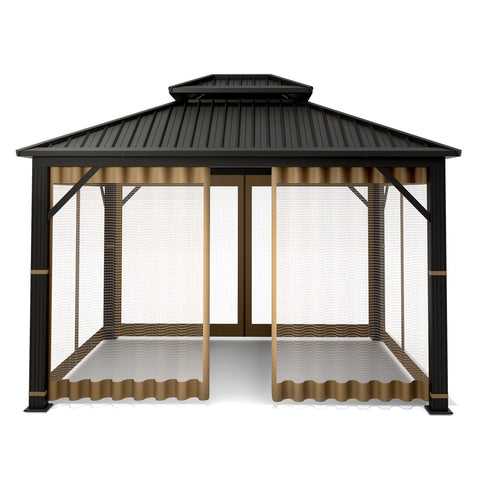 Hugline Gazebo Netting includes hooks for quick installation on a gazebo.