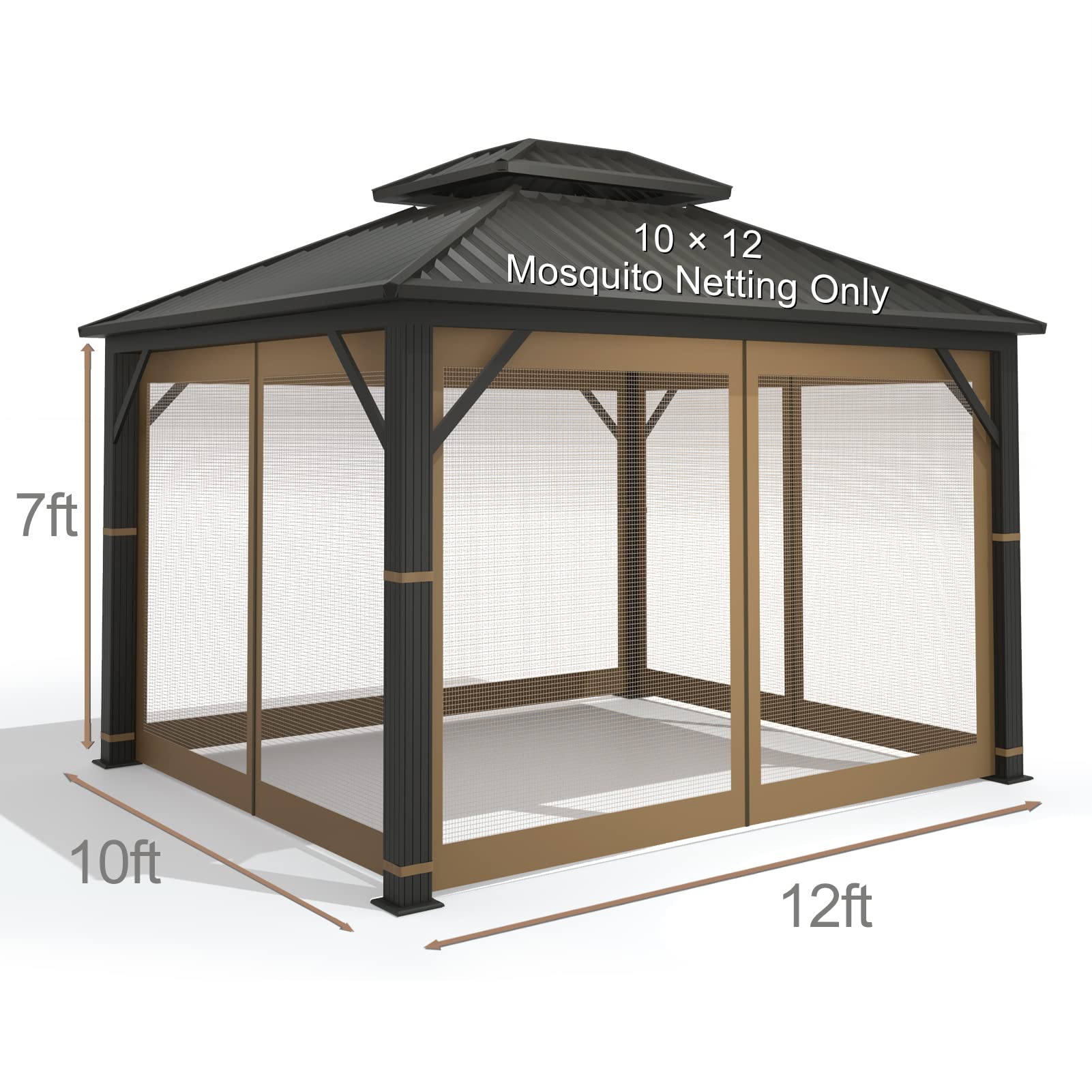 Hugline Gazebo Netting with four-sided zipper for easy entry and exit.
