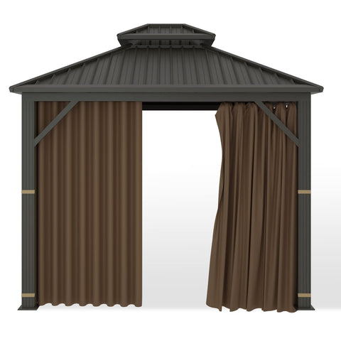 Hugline installation view highlighting easy setup on a 10x12 gazebo.