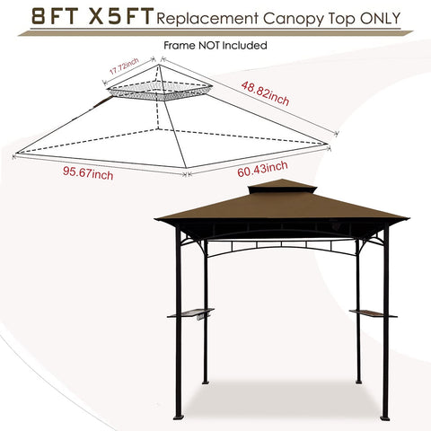 Hugline grill gazebo canopy double-tier top detail enhances ventilation and stability