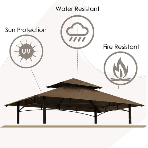 Hugline grill gazebo canopy fabric close-up reveals water-repellent polyester texture