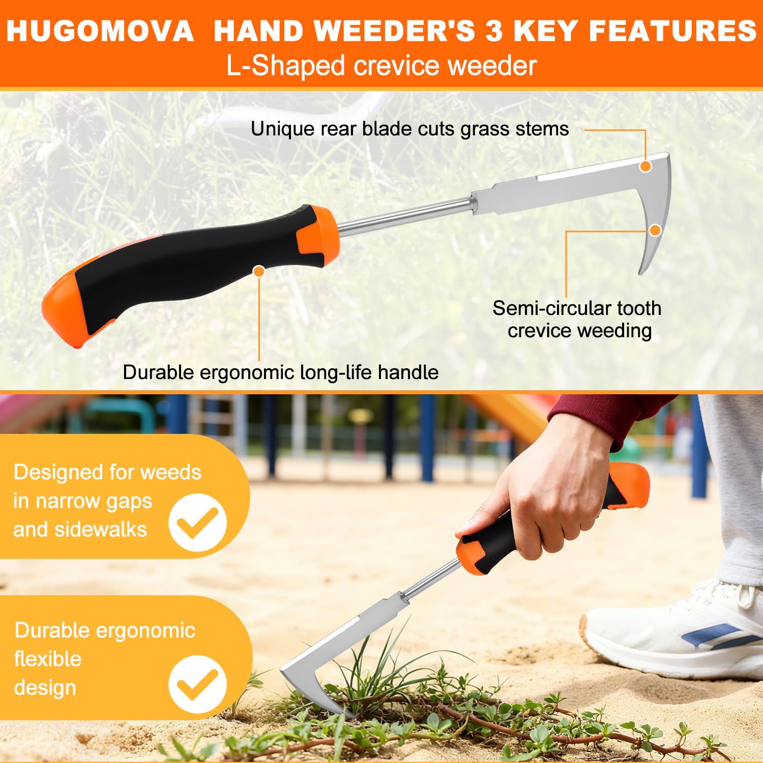 HUGOMOVA bonus weeding gloves protect hands during digging and prying.
