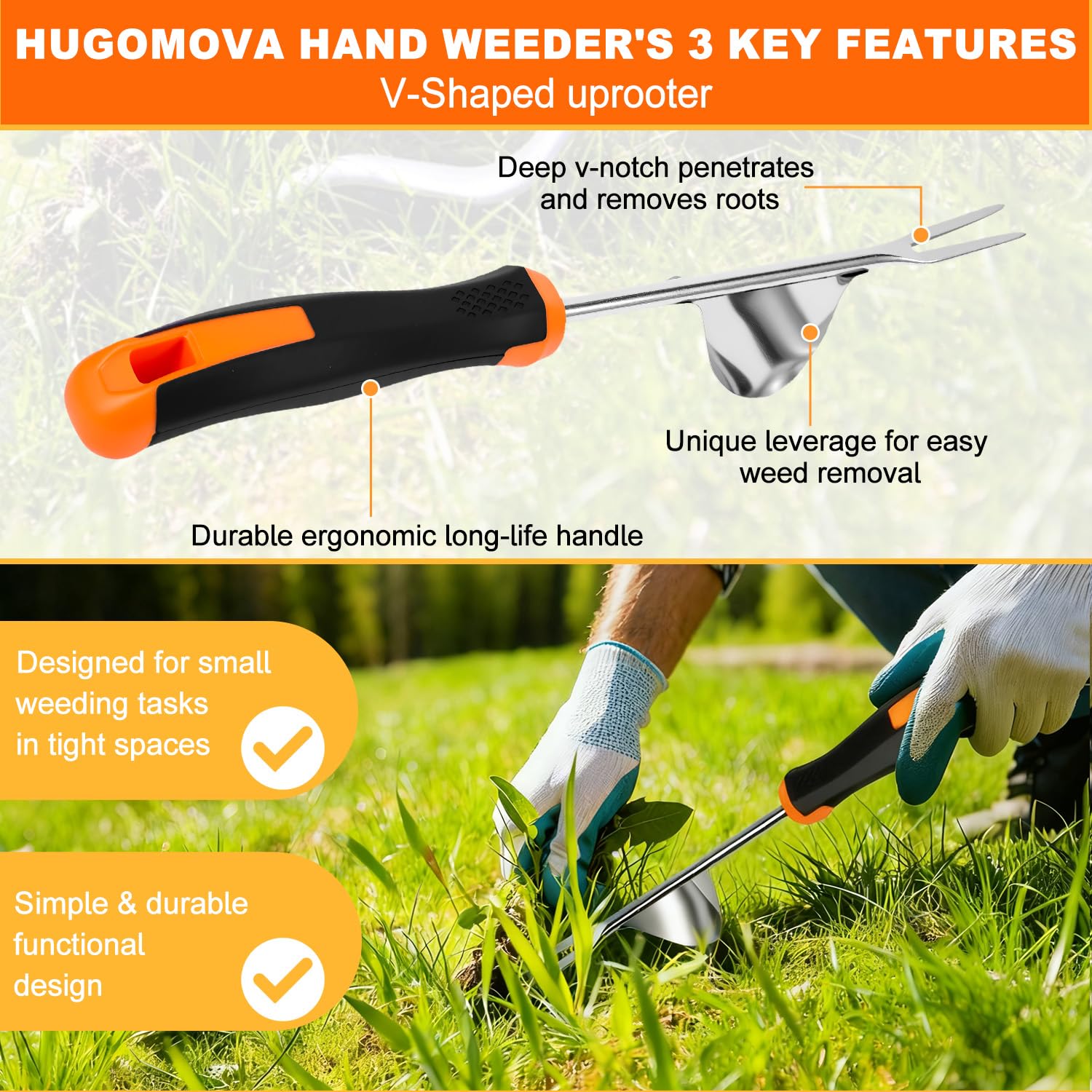HUGOMOVA compact 13-inch length easy storage in shed or garage.