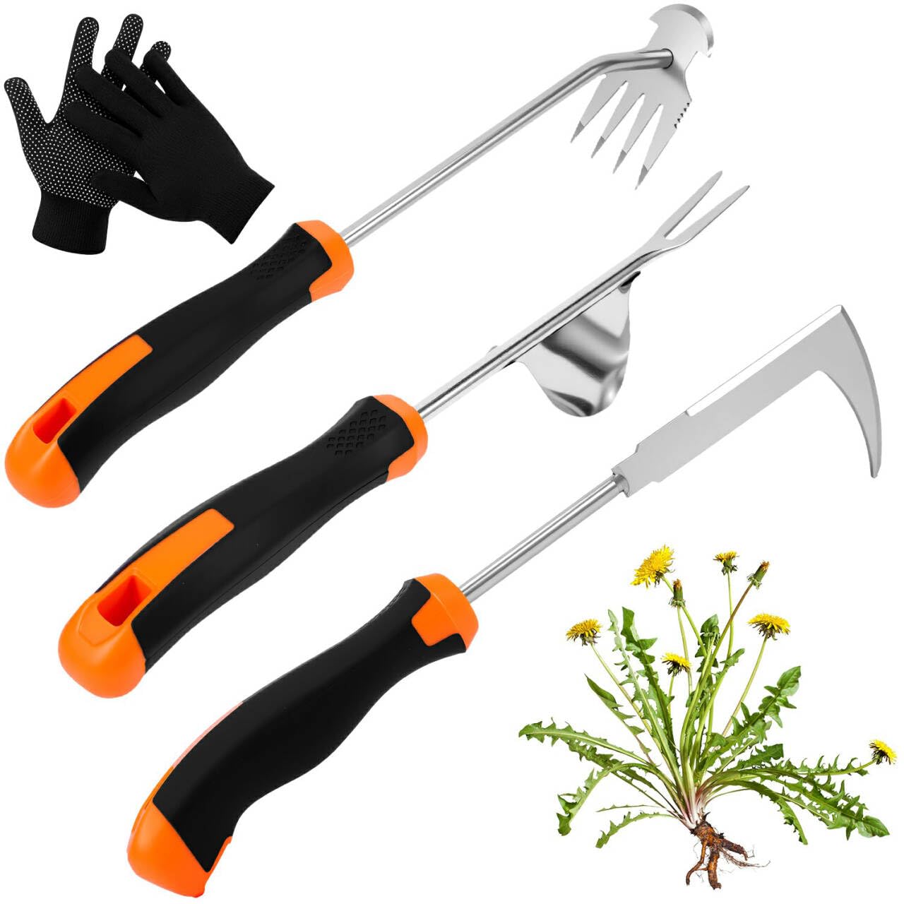 HUGOMOVA 3in1 weed puller set for efficient weeding in tight gaps.