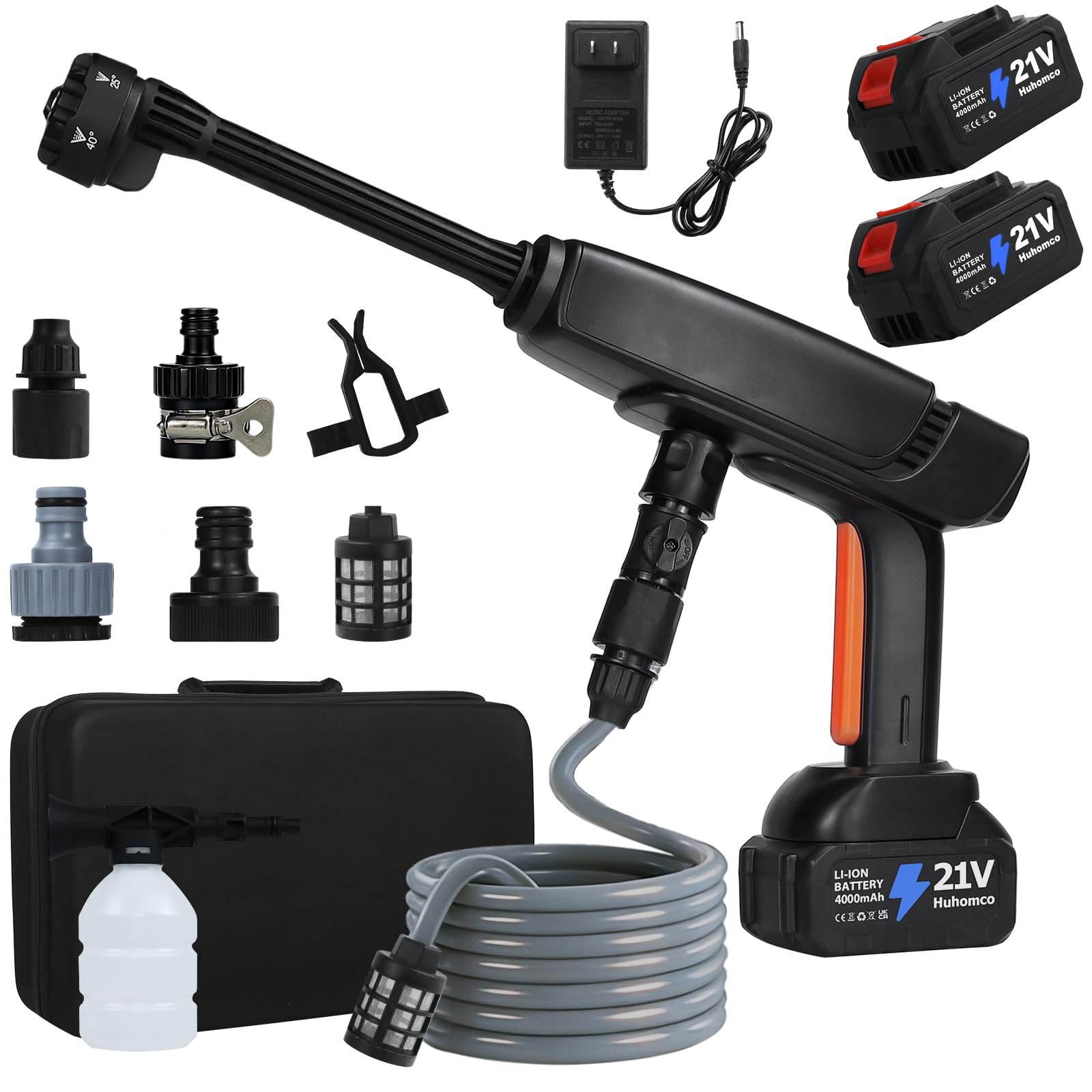 Huhomco cordless pressure washer 1500psi powering car and patio cleaning