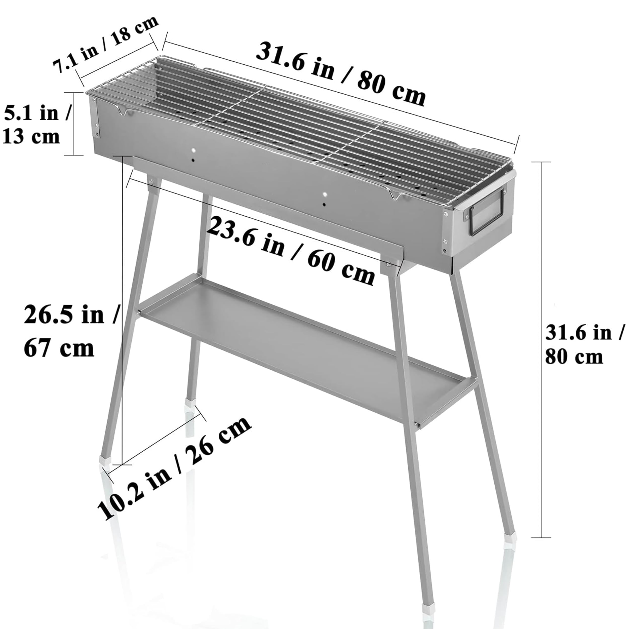 Huipla kebab-skewer-ready design for even cooking of skewered meats.