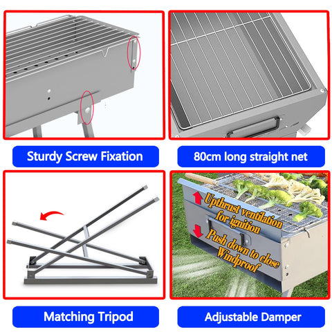 Huipla preassembled portable grill saves setup time during outings.