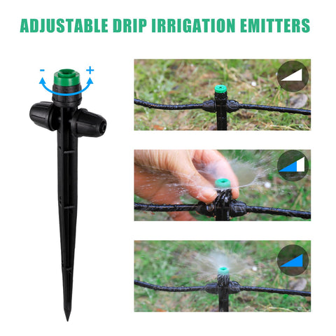 HUISUYTON 6.5-inch stake drippers stay in soil during irrigation.