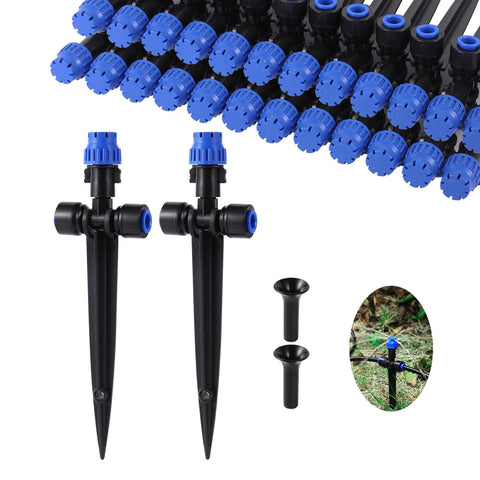 HUISUYTON drip emitter with adjustable 360-degree flow for precise garden watering