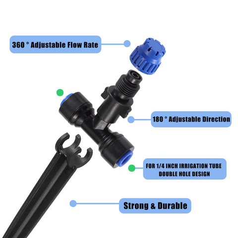 HUISUYTON drip emitter with a flexible double-ended connection