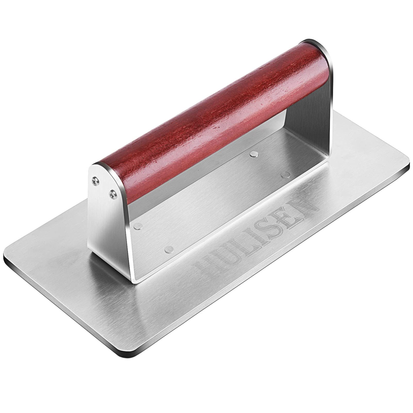 HULISEN bacon press with wood handle for even browning on bacon