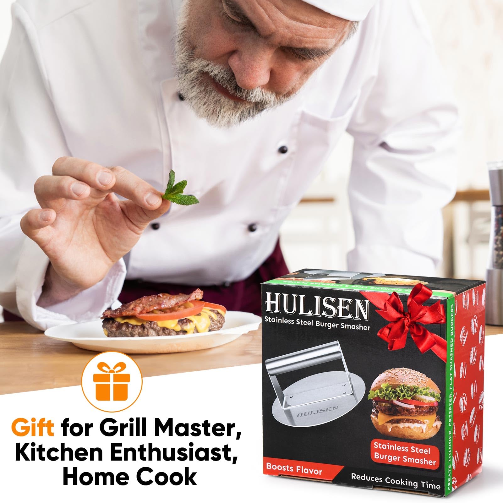 HULISEN press used for bacon, panini, and grilled cheese versatility
