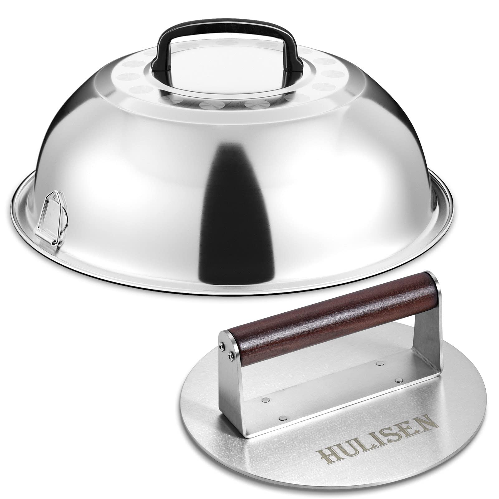 HULISEN burger press with smooth surface for easy shaping and less sticking.