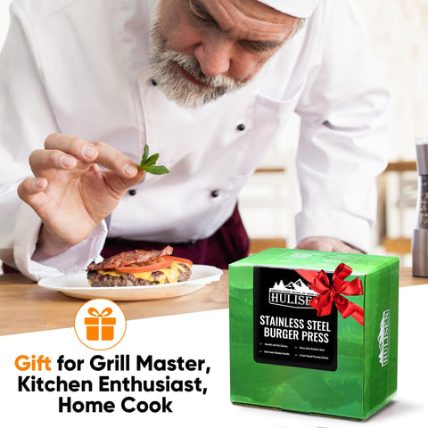 HULISEN gift-packaged burger press ideal for gifting BBQ lovers.
