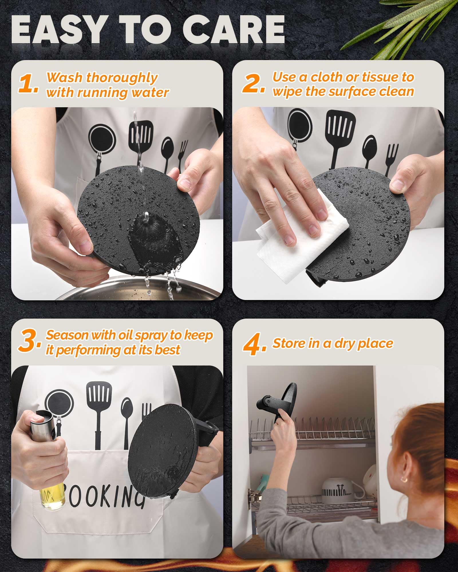 HULISEN griddle press works on grills and skillets for versatile cooking.