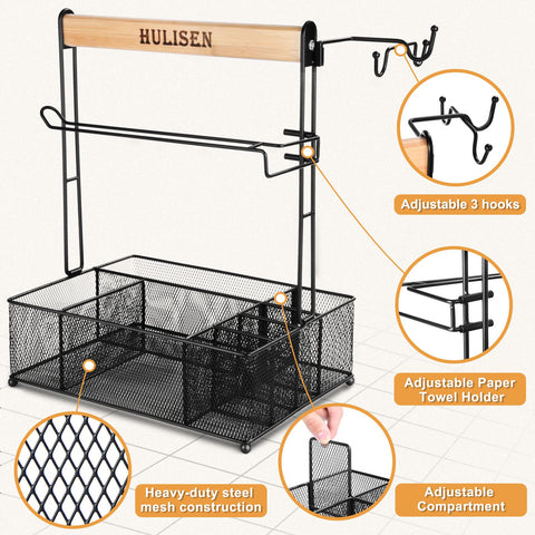 HULISEN Grill Caddy's heavy-duty steel bottom withstands windy outdoor conditions.