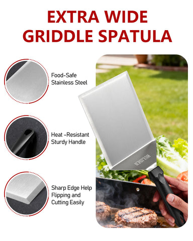 HULISEN heat-resistant PP handle spatula provides a comfortable grip.