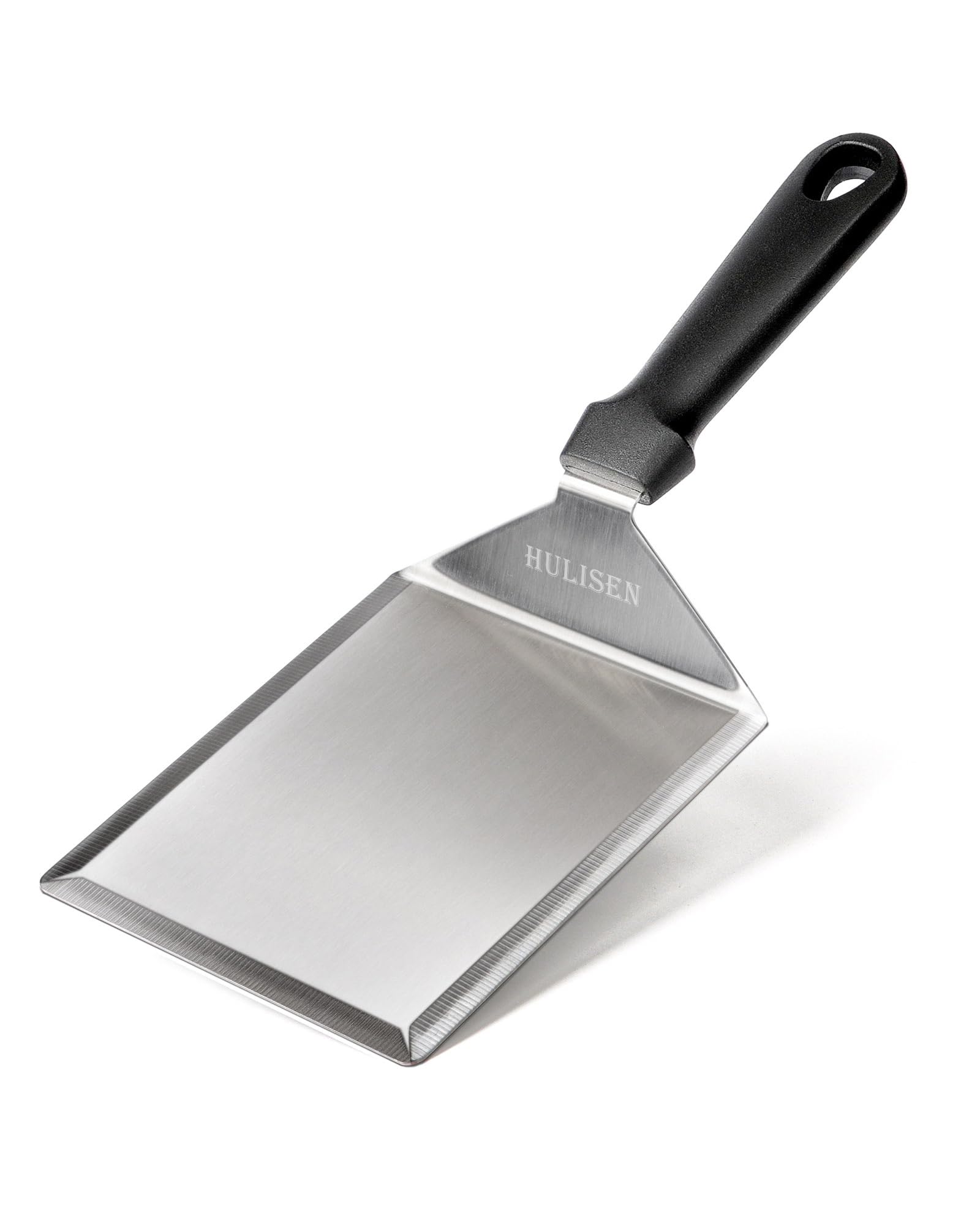 HULISEN stainless steel large grill spatula 6x5 inch offers a wide surface for burgers.