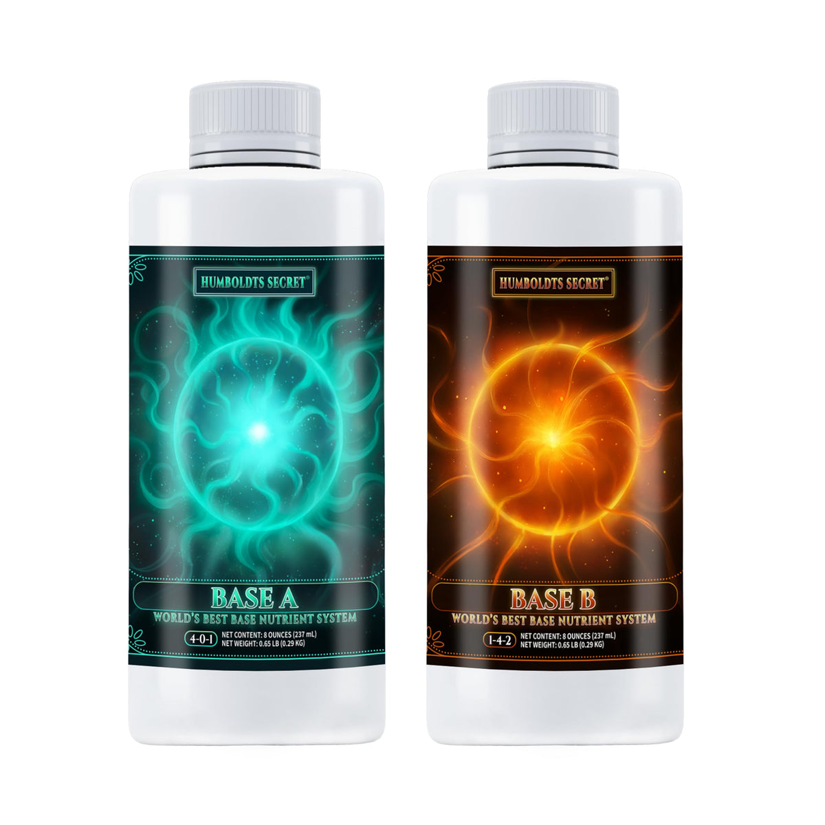 Humboldts Secret Base A&B bottle front for balanced hydroponic nutrition