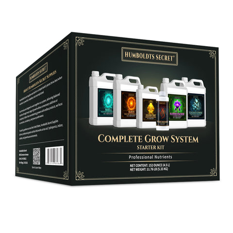 Humboldts Secret Base A and B bottles ready for seedling nutrition and steady growth.