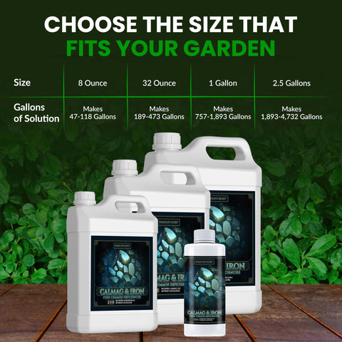 Packaging update for Humboldts Secret CalMag Iron on display