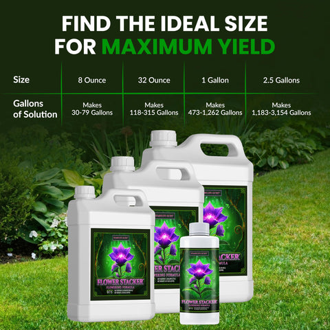 Outdoor plants benefiting from Flower Stacker during bloom