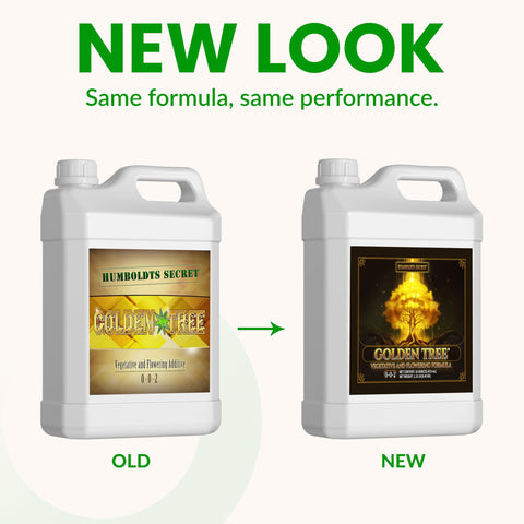 Close-up of Humboldts Secret Golden Tree label showing concentrated formula