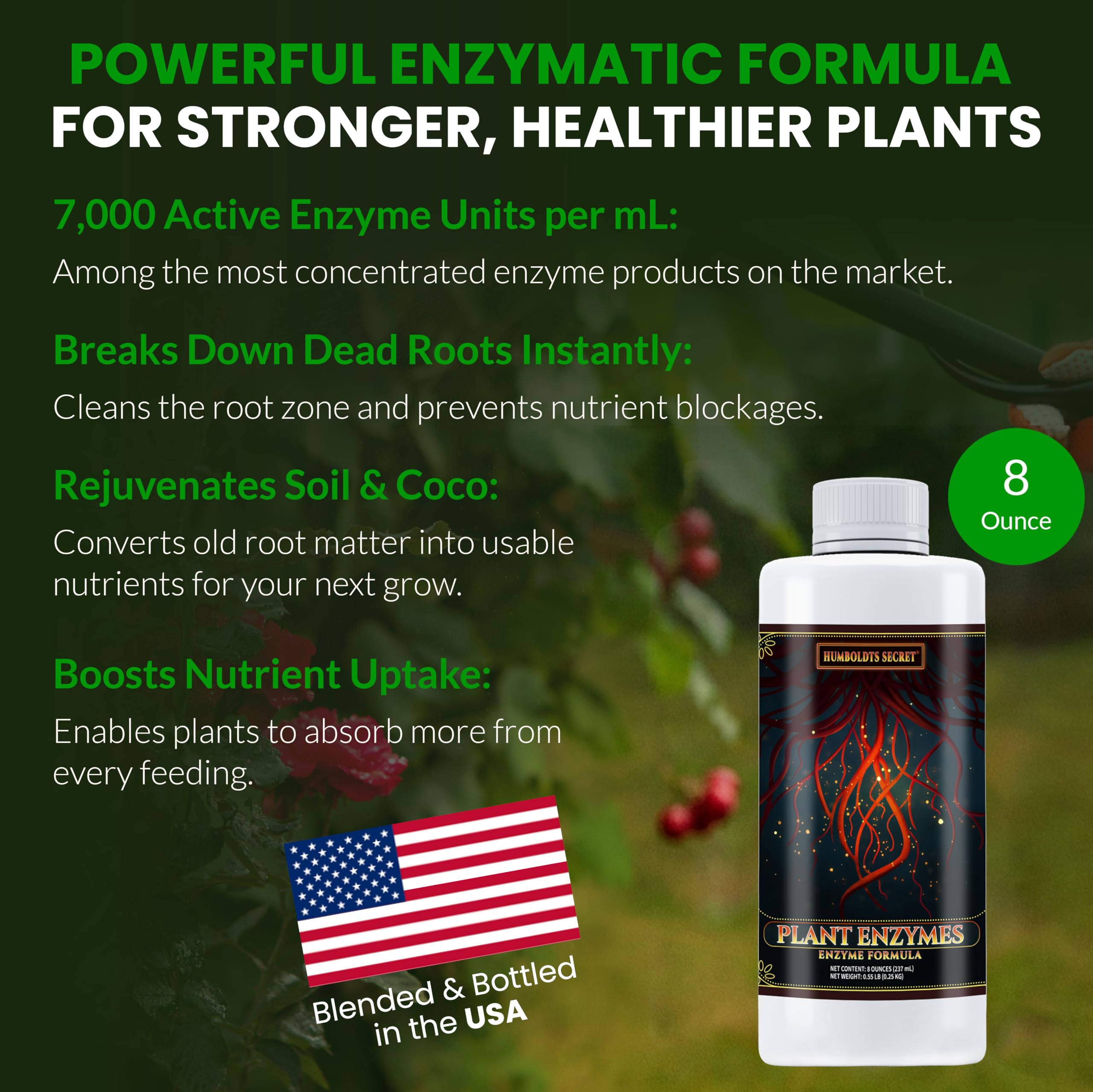 Humboldts Secret Plant Enzymes used with coco substrate for healthy roots.