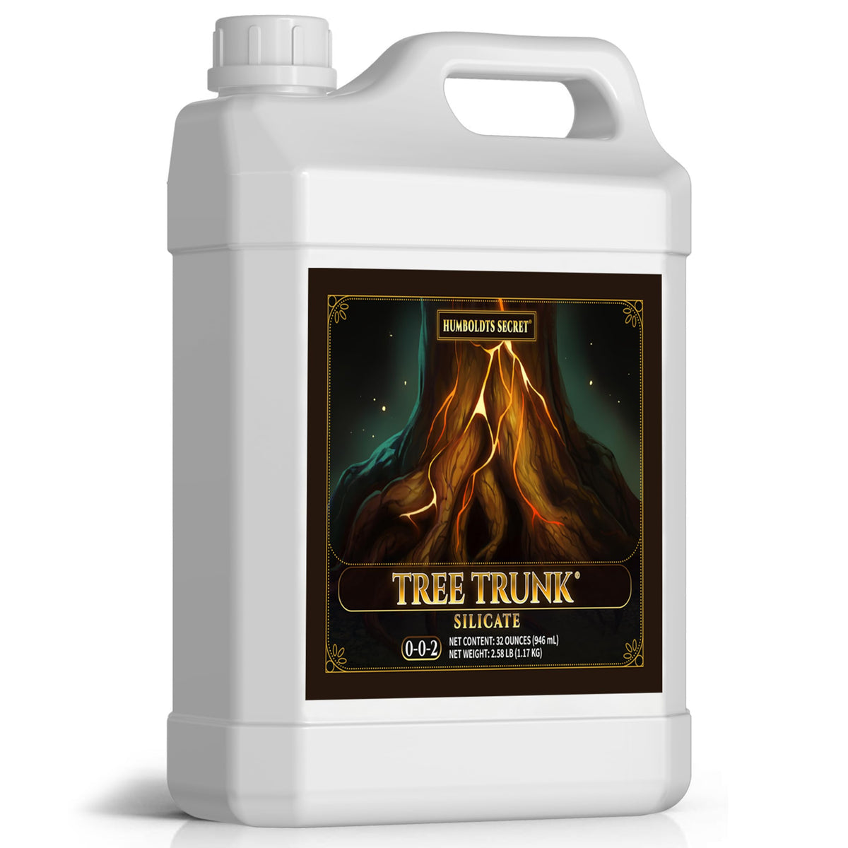 Humboldts Secret Tree Trunk liquid fertilizer strengthens stalks for sturdier growth.