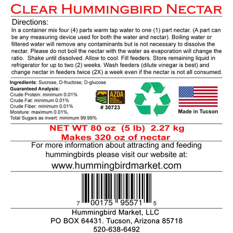 Hummingbird Market easy mix nectar powder creates ready-to-use nectar