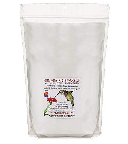 Hummingbird Market nectar powder 5lb container attracts and nourishes hummingbirds