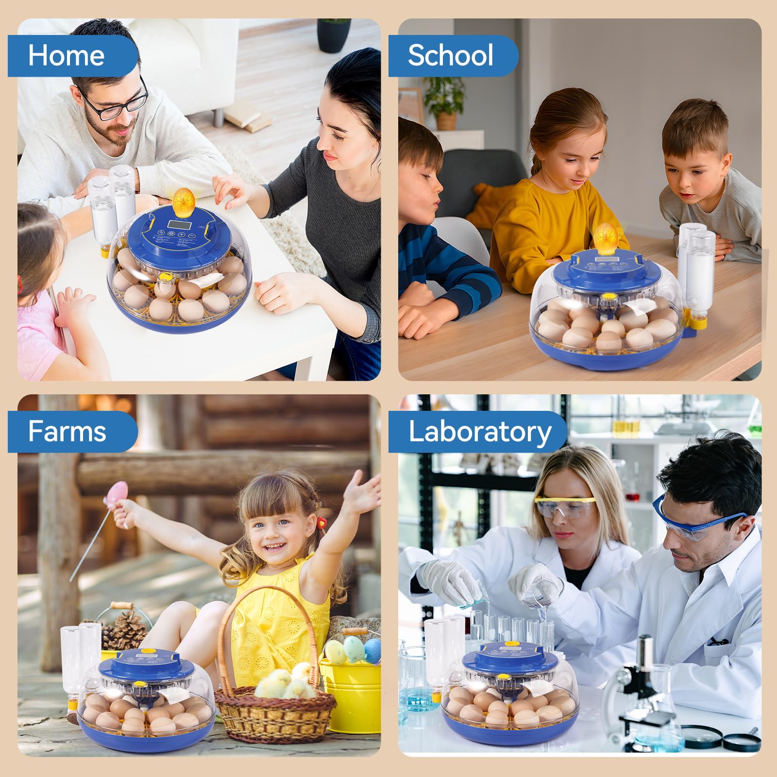 Humorrap 18-egg incubator clear body promotes easy cleaning and durable daily use.